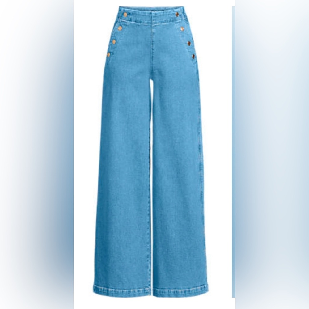 Lands End NWT Mariner Wide-Leg Jeans